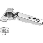 Charnière Stylish 110° nickelée à montage rapide Flash (Ø10x10mm), avec amortissement et avec fermeture automatique, pour porte 