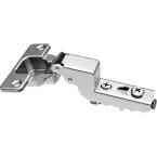 Charnière Stylish 110° nickelée à visser, avec amortissement et avec fermeture automatique, pour porte rentrante / PCE