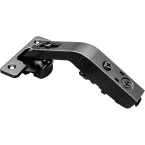 Charnière pour portes pliantes d'armoire d'angle Pivot-Star 55° noire à visser, sans amortisseur, fermeture automatique, pour po
