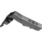 45° Pivot-Star 110° zwart titanium opschroefbaar hoekscharnier met soft-close functie, voor opliggende deuren / PCE