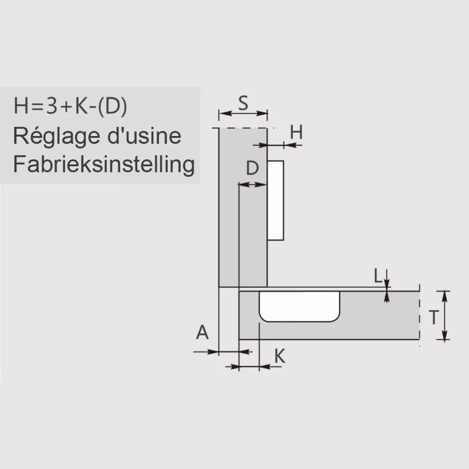 Charnière Pivot-Star 95° nickelée à...