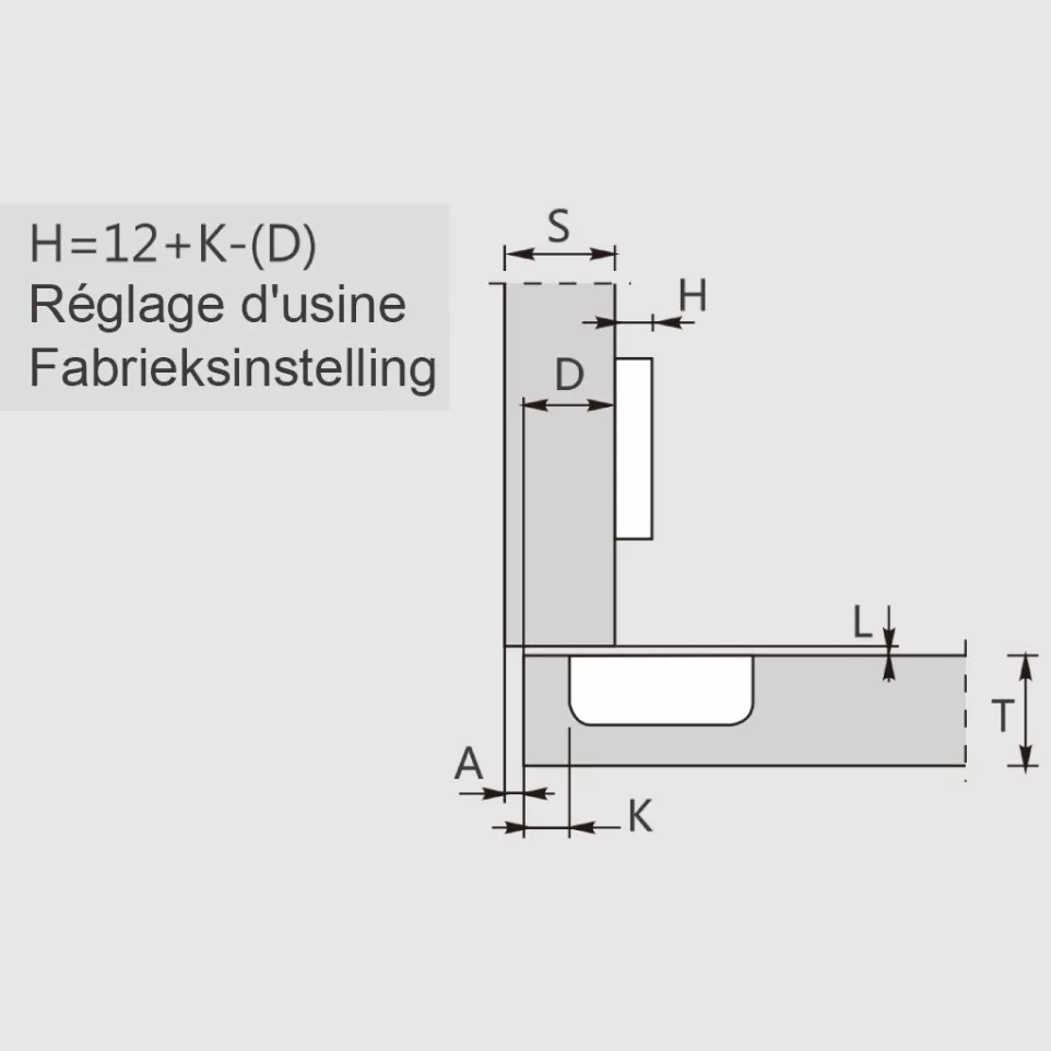 Charnière Pivot-Star 95° nickelée à...