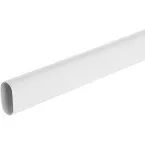 White Oval Wardrobe Rail 30x15x0.7mm Steel / 3m