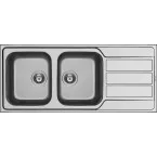 Évier Pyramis EasyFix Athena 2 bac+égouttoir 1160x500mm inox / pce