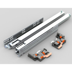 Paar Magic-Move volledig uittrekbare loopwagens met soft close, lengte 270mm max.40kg + clips / pce