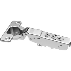 Charnière Pivot-Star 95° nickelée à visser, avec amortissement et avec fermeture automatique, pour porte en semi-applique jusqu'