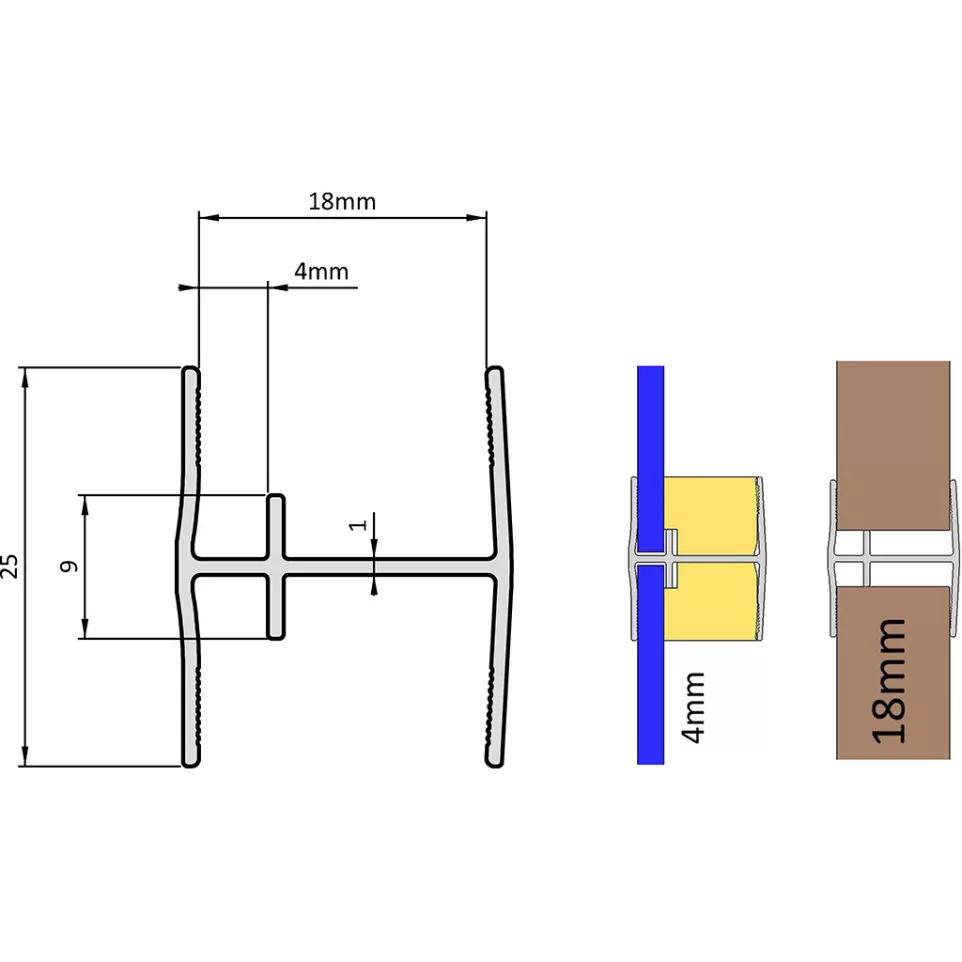 Brons geanodiseerd aluminium...