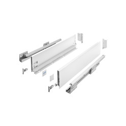 Kit de côtés de tiroir blanc hauteur 120mm + coulisses Softclose profondeur 450mm max.40kg Slim / pce