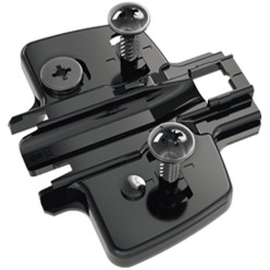 Black Direkt Mounting Plate, Special Screws and Locating Pins Ø5, Direct Height Adjustment, 5mm Distance / pce