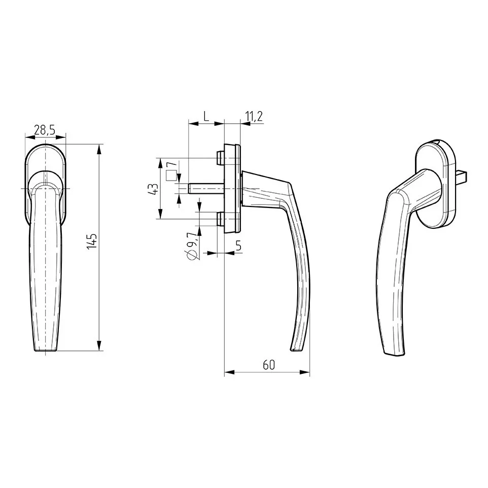 Victory 90° Square 40mm Black Matte...