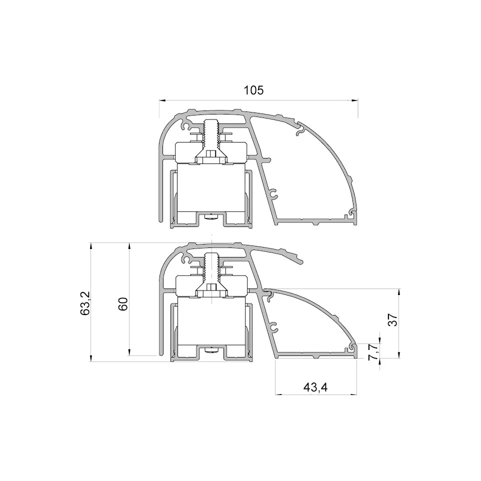 Hoofdprofiel met geïntegreerde...