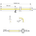 COB LED strip 15mx10mm 480 LED/m IP20 neutraal wit 132W-24V / 15m