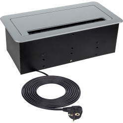 Prise INBOX 2 prises +USB A + USB C + HDMI + RJ45 gris argent / pce