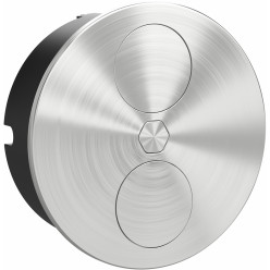 Round DUO Pop-Up Power Socket Ø118mm 1 Outlet + USB A + USB C Brushed Stainless Steel per piece