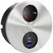 Round DUO Pop-Up Power Socket Ø118mm 1 Outlet + USB A + USB C Brushed Stainless Steel per piece