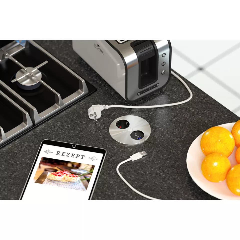 Round DUO Pop-Up Power Socket Ø118mm...