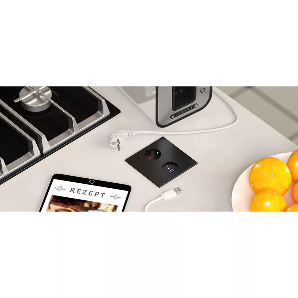 Square Recessed Power Strip Duplex...