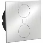 Vierkant Duplex multiprise 118x118mm 2 stopcontacten geborsteld rvs / pce