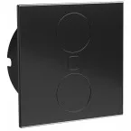Multiprise carrée à encastrer Duplex 118x118mm 2 prises noir mat / pce