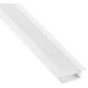 Profil Led encastrer In-Line mini XL 14x6mm alu blanc+cover opal / 2m