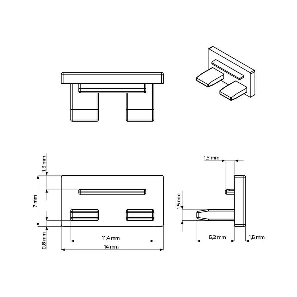 Embout d'extrémité pour profil Line...