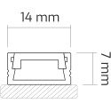 Profiel Led toepassen Line mini 14x7mm alu goud + cover opaal / 2m