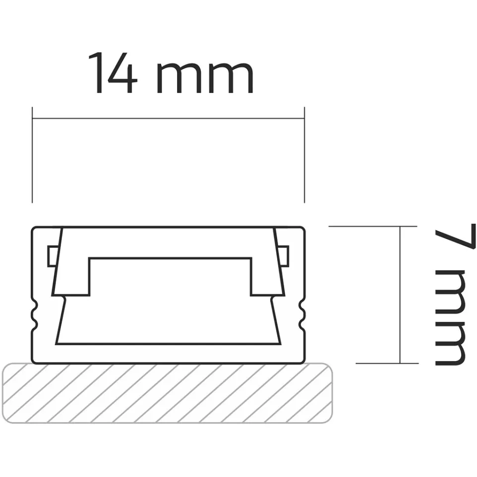 Line Mini 14x7mm Aluminum Surface...