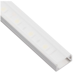 Profil Led appliquer Line mini 14x7mm alu anodisé + cover opal / 2m