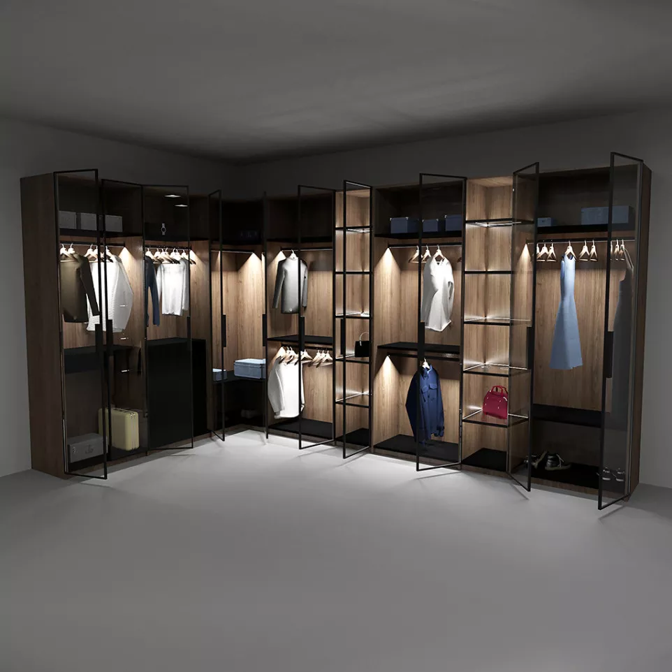 Railing Slanke LED garderobe rail met...