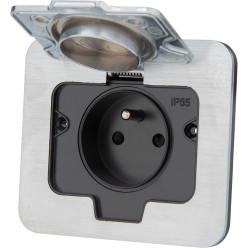 Initiale Thomson IP55 geborsteld aluminium vierkant waterdicht stopcontact / pce