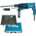 Makita HR2630TX12 SDS+ 26mm 800W hamer + beitelset / PCE