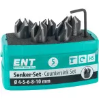 Set van 5 verzinkboren ENT 4 tot 10 mm voor spiraalboren / pce