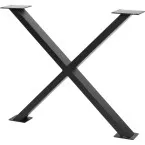 Pied de table Industria forme X 80x40mm noir structuré / pce