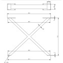 Industria X-Shape Table Leg 80x40mm Black Textured / pc