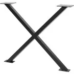 Industria X-Shape Table Leg 80x20mm Black Textured per piece