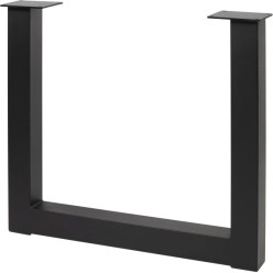 Industria U-Shaped Table Leg 80x80mm Black Textured Finish per piece