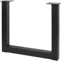 Industria U-Shaped Table Leg 80x80mm Black Textured Finish per piece