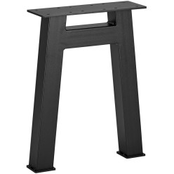 Pied de banc H design industriel noir structuré / pce