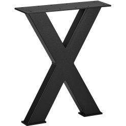 Pied de banc X design industriel noir structuré / pce