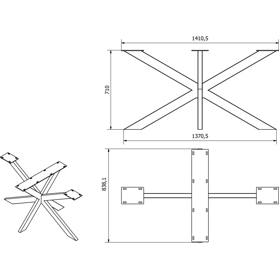 SPIDER Maxi Industrial Table Leg per...