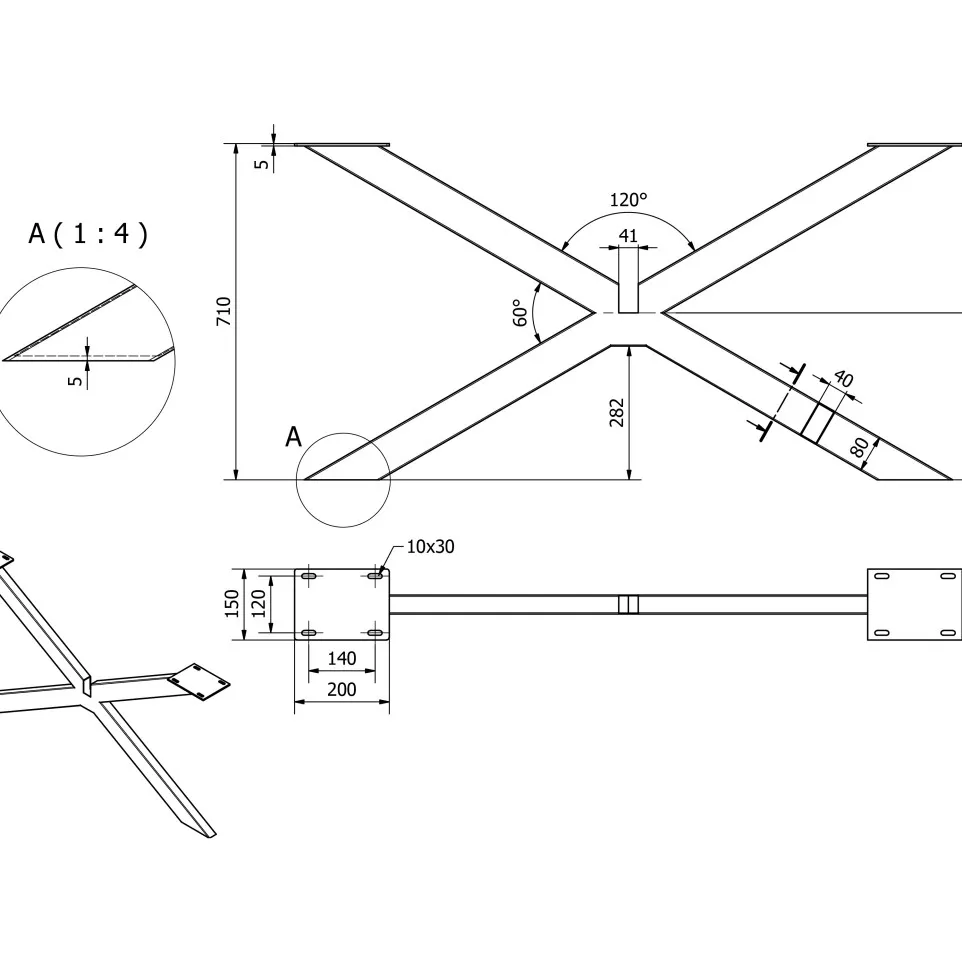 SPIDER Maxi Industrial Table Leg per...