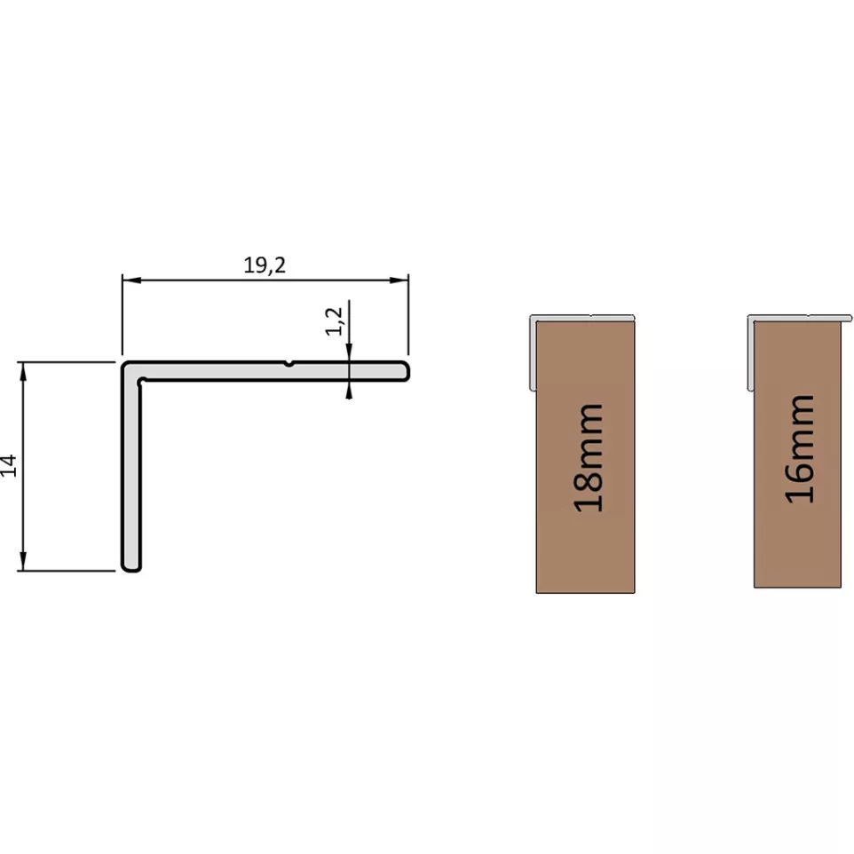 Anodized Aluminum L-Profile Crossbar...