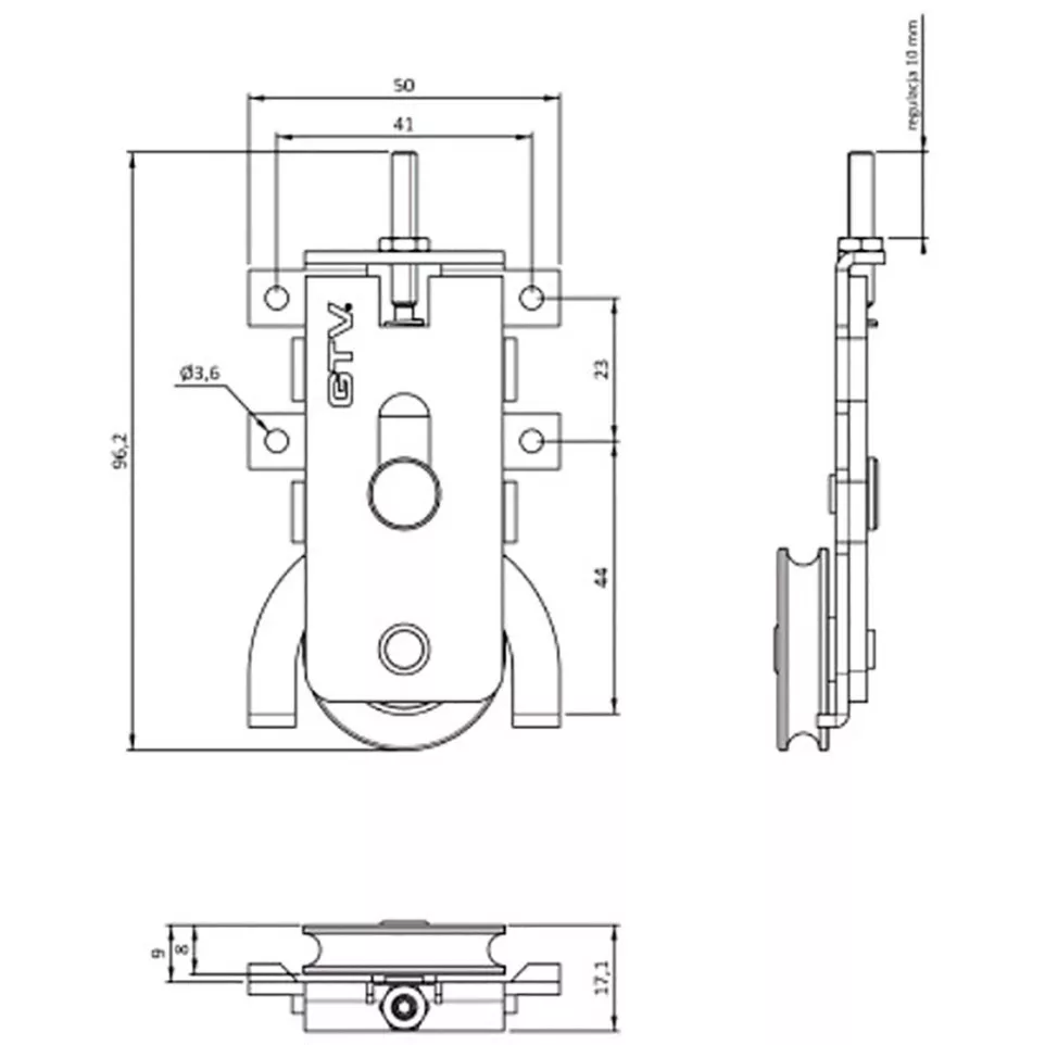 Kit de 2 roulettes de roulement...