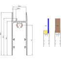 Profil inférieur de porte aluminium anodisé pour coulissants Novo S 18/4 et Loca 18/4 longueur 3m / 3m
