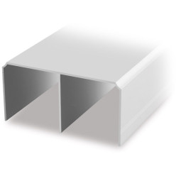 Dubbele geanodiseerde aluminium bovenrail voor ERGO 18, NOVO S 18 en 18/4, LOCA 18 en 18/4 schuifsystemen, lengte 6m / 6m