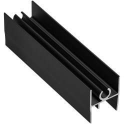 Profil supérieur de porte aluminium noir mat pour coulissants NOVO S 18/4 et NERO 18/4 longueur 3m / 3m