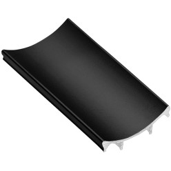 Matzwart aluminium afdekprofiel voor onderrail "PRO" lengte 3m / 3m