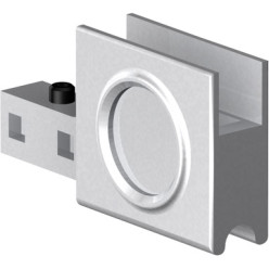 Poignée d'embout réversible plastique alu.naturel pour vitrage jusqu'à 8mm d'épaisseur SUPRA / pce