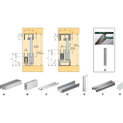 Profil antipoussière aluminium anodisé naturel avec joint brosse pour vitrage d'épaisseur 8mm SUPRA longueur 5m / 5m