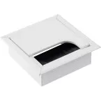 Square Soft-Close Cable Grommet 80x80x25mm White Lacquered per piece
